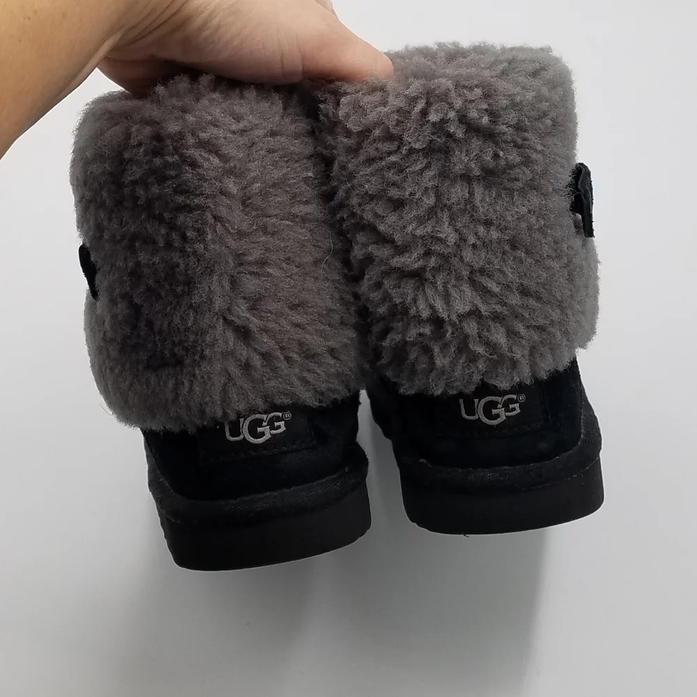 UGG Ellee Suede Fur Boots Buckle 1Y Youth